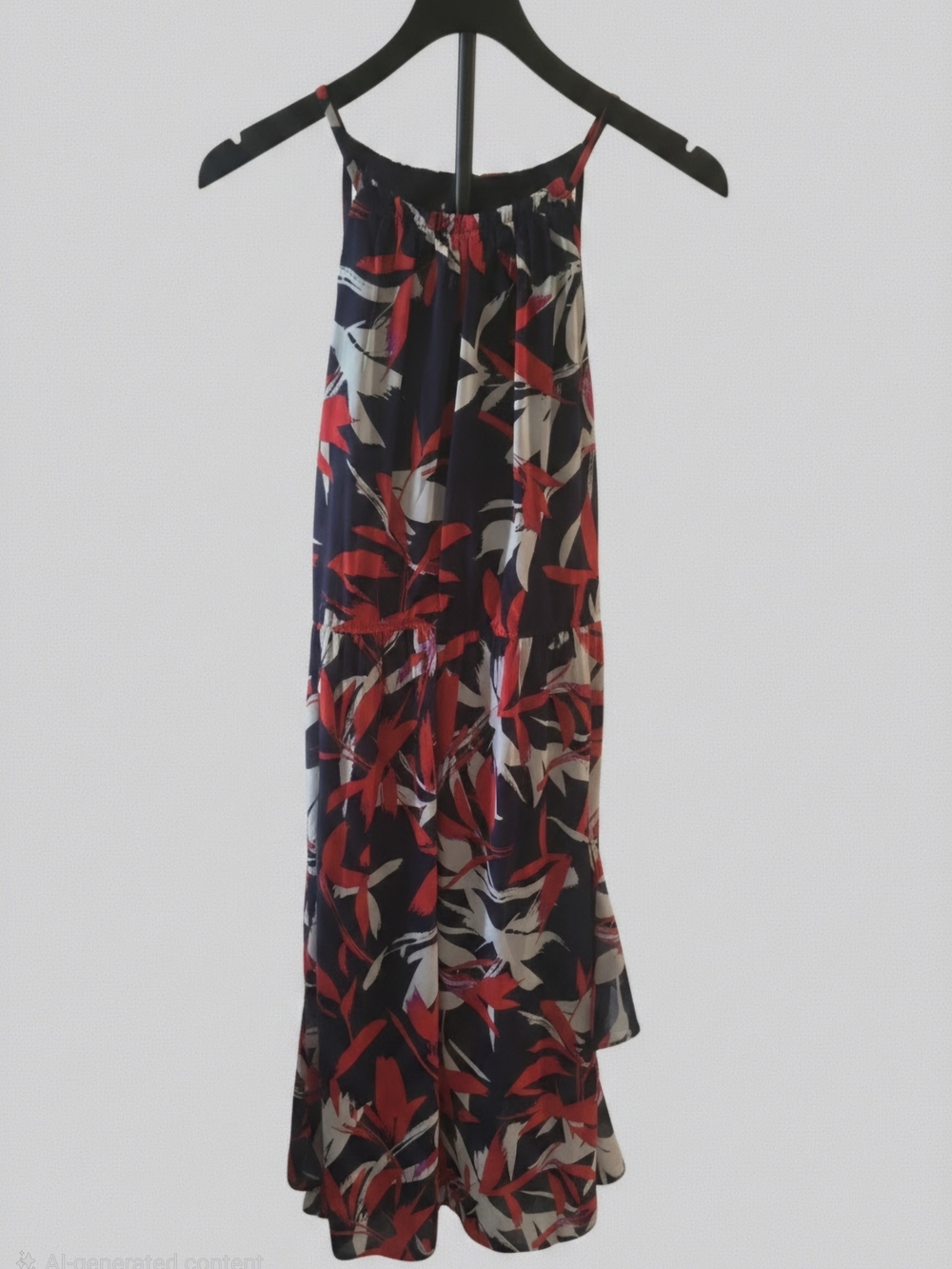 Vince Camuto Navy, Red & White Spaghetti-Strap Dress